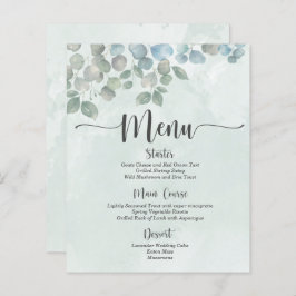 Menu Eucalyptus sage green watercolor