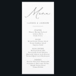 Menu Evento Clássico Negro e Branco<br><div class="desc">Menu plano minimalista elegante e moderno,  preto e branco. Menu totalmente personalizável para o seu casamento ou evento.</div>