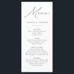 Menu Evento Clássico Negro e Branco<br><div class="desc">Menu plano minimalista elegante e moderno,  preto e branco. Menu totalmente personalizável para o seu casamento ou evento.</div>
