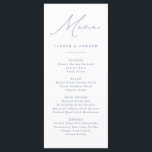 Menu Evento de Casamento Clássico Dusty Blue Modern<br><div class="desc">Menu plano mínimo elegante e moderno,  azul empoeirado. Menu totalmente personalizável para o seu casamento ou evento.</div>