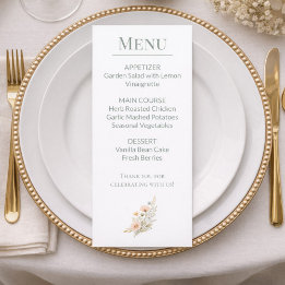 Menu Evento do Jardim de Flores Silvestres