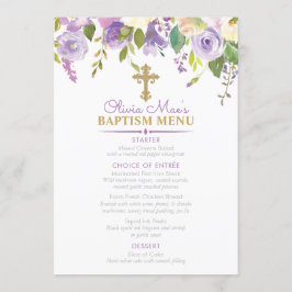 Menu Evento Personalizado 5x7 da Rapariga do Púrpura