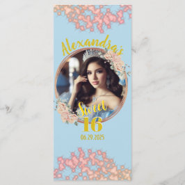 Menu Fairytale Princess Glitter Sweet dezesseis