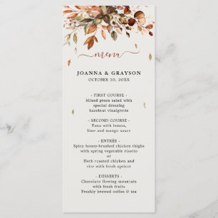Menu Fall Autumn Deixa Casamento Russo de Boho