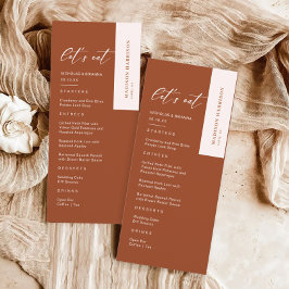 Menu Fall Boho Terracotta Wedding