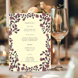 Menu Fall Floral Frame Moderno e Elegante PERSONALIDADE