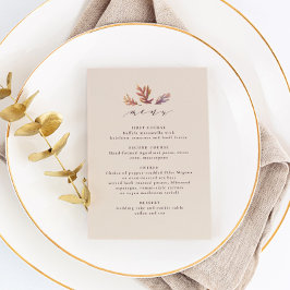 Menu Fall Folha outono recepção de casamento