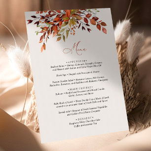 Menu FALL Script Seasonal Wedding