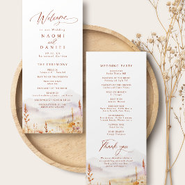 Menu Fall Wildflower Mountain Rustic Wedding Programs