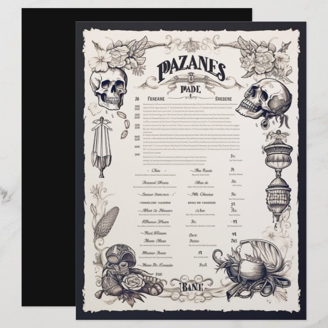 Menu Fantasia Pirata (Frente/Verso)