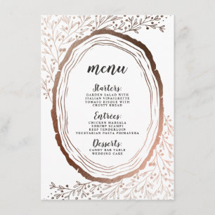 Menu Fatia Rústica de Madeira Fatia de Cobre Fall Fall 