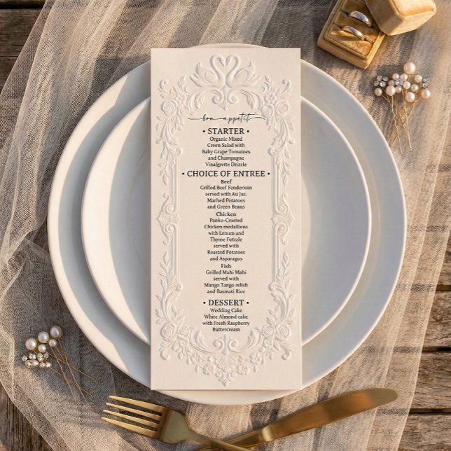 Menu Faux Letterpress Effect Ivory Relief (Criador carregado)