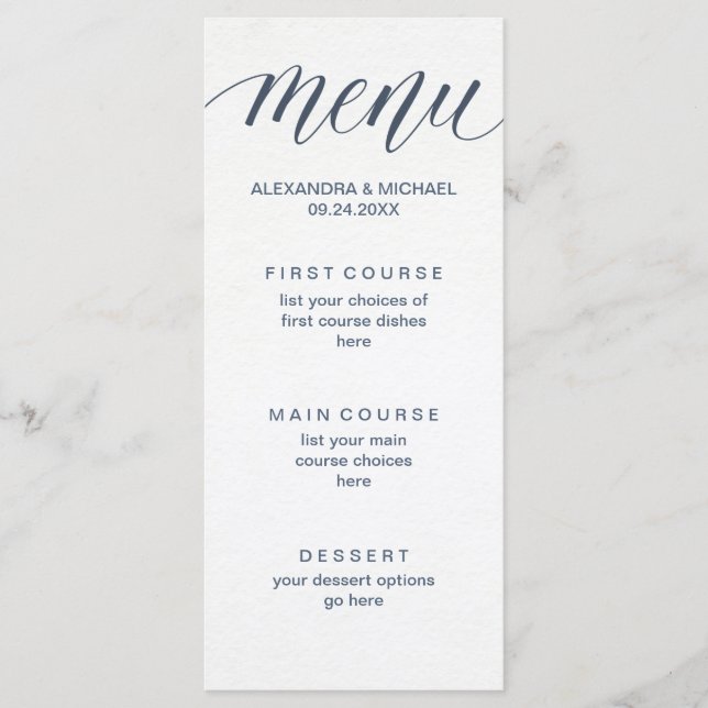 Menu feito sob encomenda da cor para Mariana (Frente)