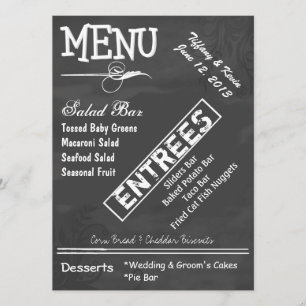 Menu feito sob encomenda do casamento do olhar do