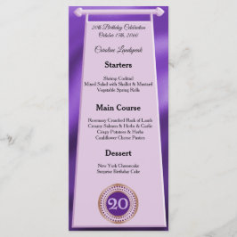 Menu Feliz 20 Birthday Roxo Folha