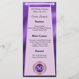 Menu Feliz aniversário de 30 anos Roxo da Folha