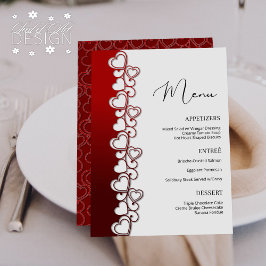 Menu Feriado do Dia de os namorados Romântico dos Coraç