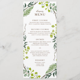 Menu Fern Eucalyptus Greenery Wedding Escrito À Mão
