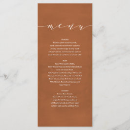 Menu Ferrugem + branco elegante, cor d'água pintada cas