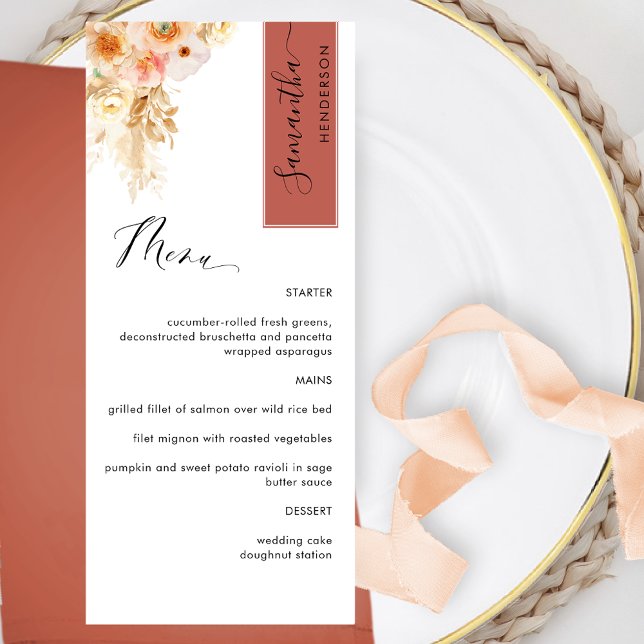 Menu Ferrugem e Rubor de Pêssego Personalizado com o No (Criador carregado)