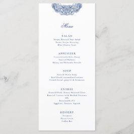 Menu Festa Barroca Azul Antiquado Francês