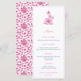 Menu Festa Chá de Noiva Coelho Chinoiserie Rosa