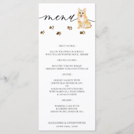 Menu Festa de Casamento de Cachorro Filhote Corgi