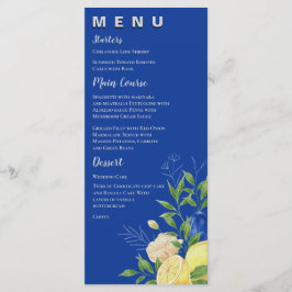 Menu Festa de casamento de Verão de Lemon Floral Amarel