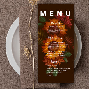 Menu Festa de casamento Floral Laranja bonito Rústica Q