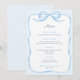 Menu Festa de Chá de fraldas do Arco Azul Inspirada na