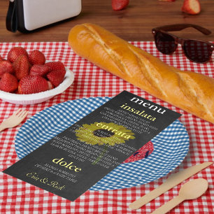 Menu Festa de Chá de panela de Girassol de outono