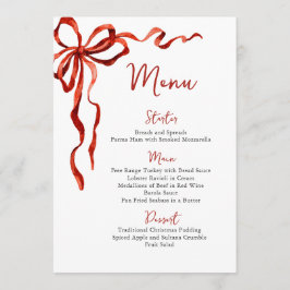 Menu Festa de Natal Caprichosa e Divertida com Laço Ver
