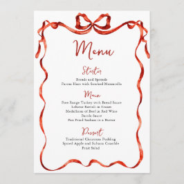 Menu Festa de Natal Caprichosa Laço Vermelho Funky