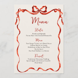 Menu Festa de Natal Caprichosa Laço Vermelho Funky