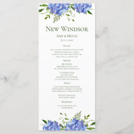 Menu Festa de noivado de Hydrangeas Azul