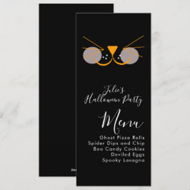 Menu Festas de Figuras de Gato de Halloween