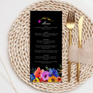 Menu Fiesta, Casamento Floral Colorido Espanhol
