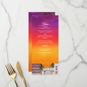 Menu Fila de Arco-Íris da Praia de Miami Casamento de P