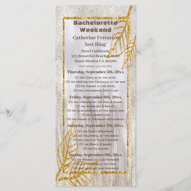 Menu Fim de Semana das Folhas de Castanha Dourada de ou (Frente)