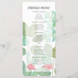 Menu Flamingo de Luxo, Bebidas de casamento com folhage