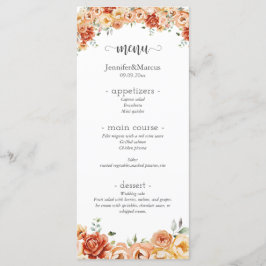 Menu Flat do Jardim Sunset Elegante Floral
