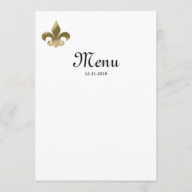 Menu Fleur de Lis (Frente)