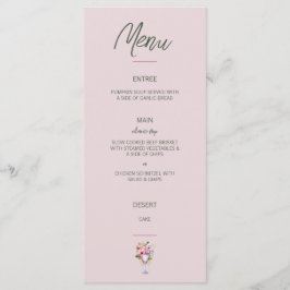 Menu Flor Cor-de-Rosa e Verde