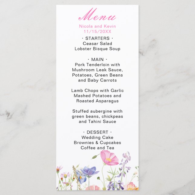 Menu Flor de Primavera Floral (Frente)