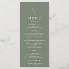Menu Flor de Verde Salvia Boêmio Botânico Simples