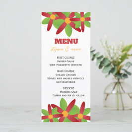 Menu Flor de Vetor Geométrico Vermelho e Verde Moderno