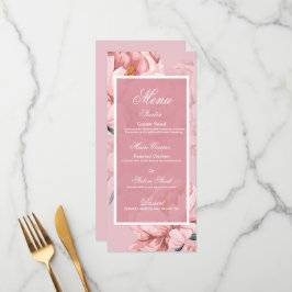 Menu Flor floral rosa