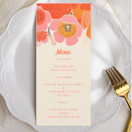 Menu Flor-Papoila-Rosa-Coral Elegante