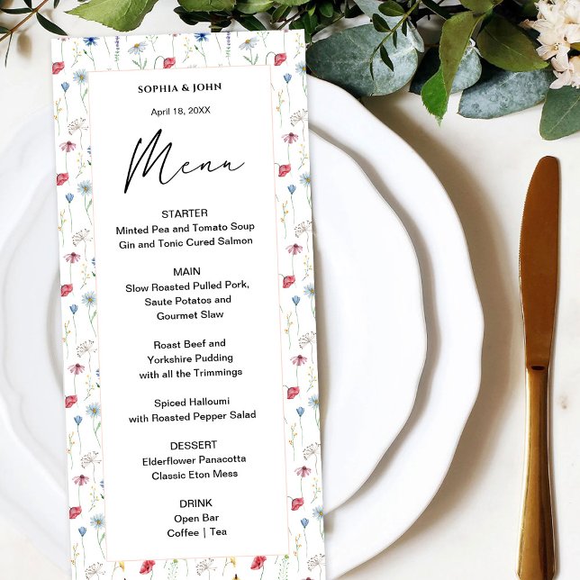Menu Flor Silvestre Elegante (Criador carregado)
