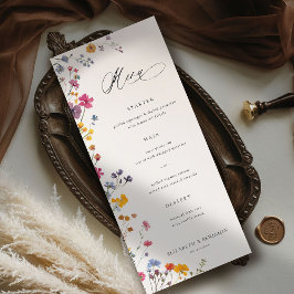 Menu Flor Silvestre Grace Moderno Floral Elegante Casam